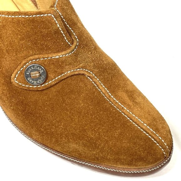 Cole Haan Shoes Womens 7.5 B Tan Amber Suede Devon Clog Mules‎ Heel Bohemian - Picture 11 of 13